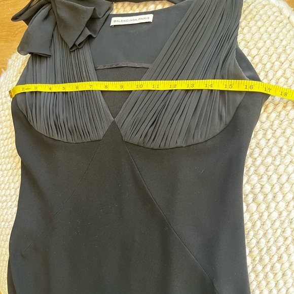 Balenciaga Black Sleeveless Cocktail Dress With Bow Detail Size 42 - Picture 9 of 15